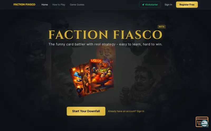 Screenshot of Faction Fiasco, a launch using DreamHost Email