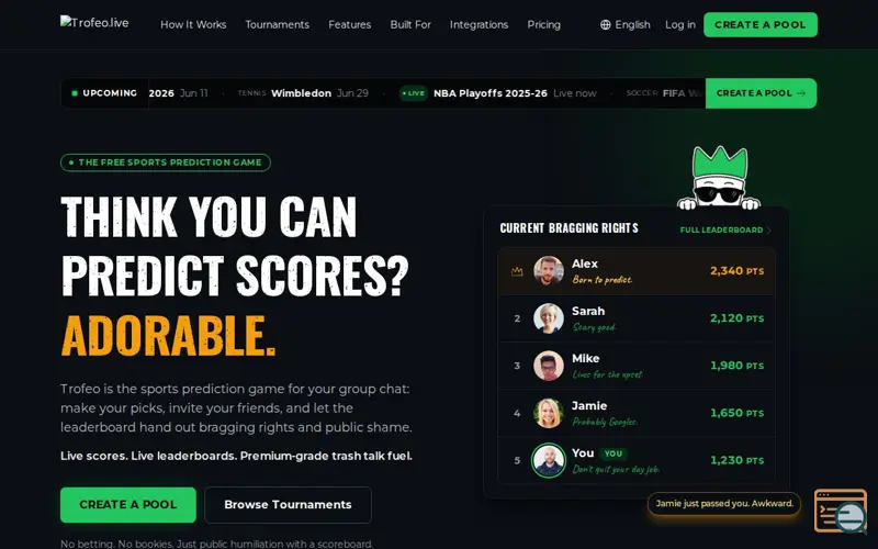 Screenshot of Trofeo.live
