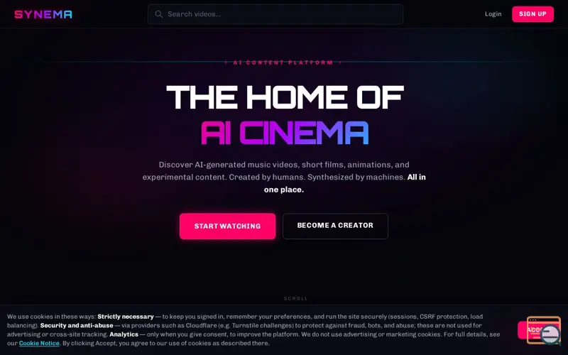 Screenshot of Synema