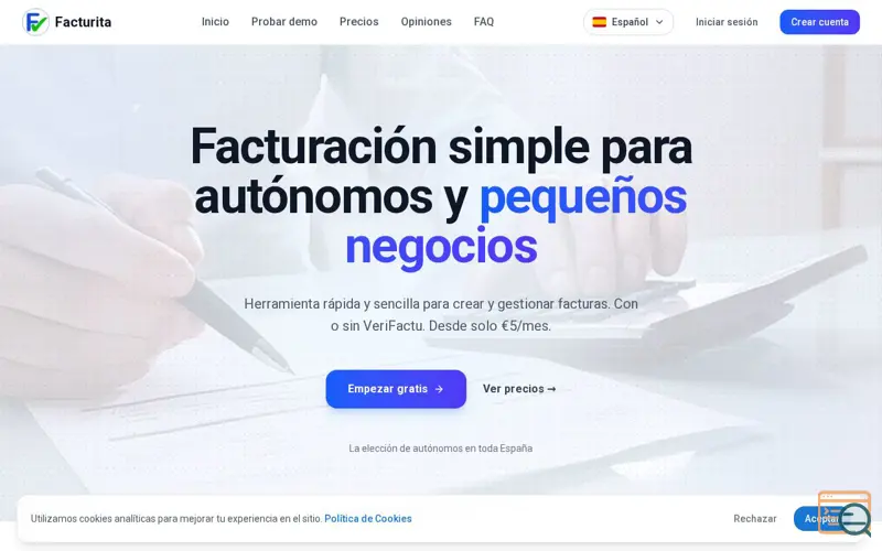 Screenshot of Facturita