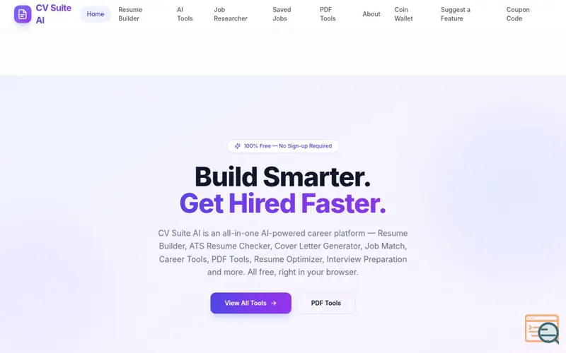 Screenshot of CVSuite AI