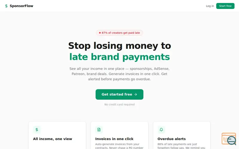 Screenshot of SponsorFlow