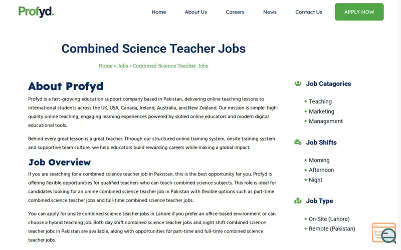 Screenshot of Profyd