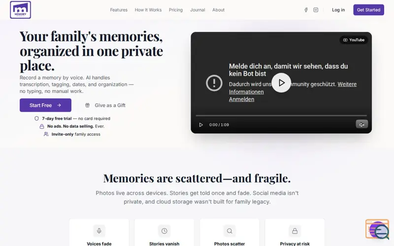 Screenshot of Memory Murals: Capture the Story