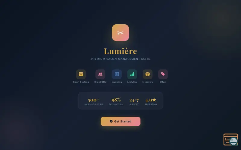 Screenshot of Lumier saloon management app