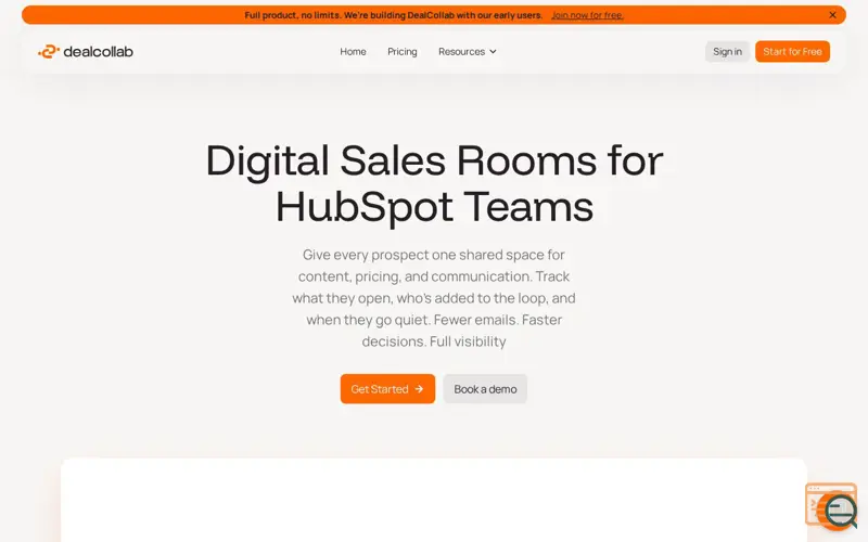 Screenshot of DealCollab