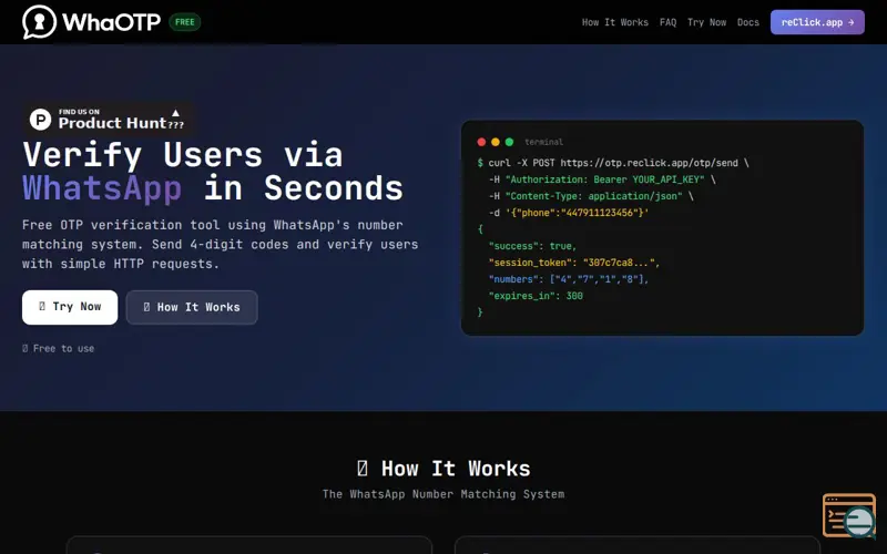 Screenshot of WhaOTP