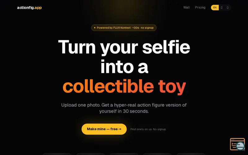 Screenshot of actionfig.app