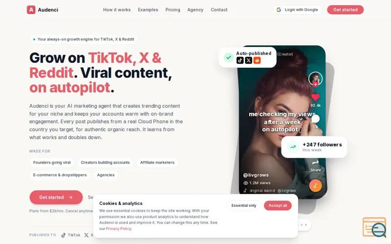 Screenshot of Audenci