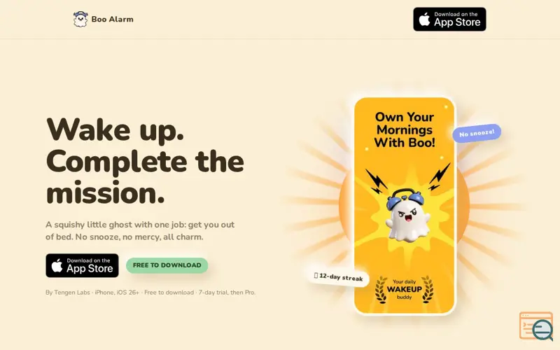 Screenshot of Boo Alarm