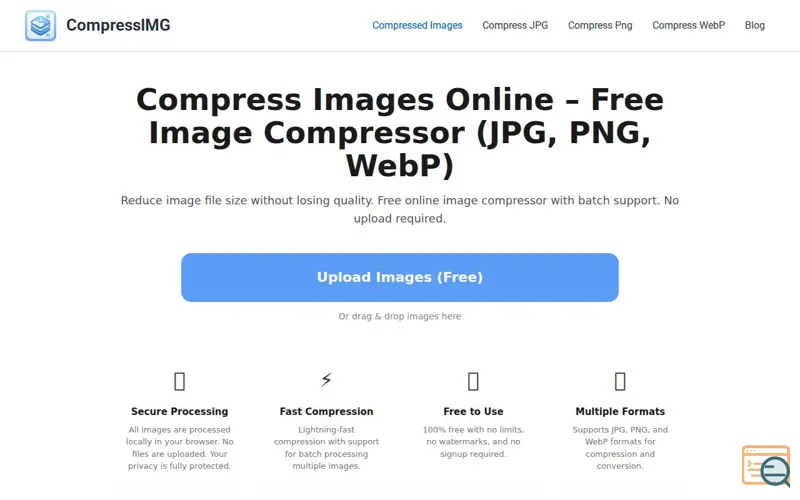 Screenshot of CompressIMG