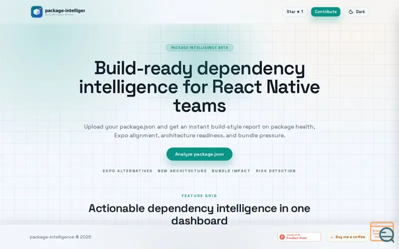Screenshot of Package Intelligence