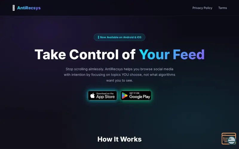 Screenshot of AntiRecsys