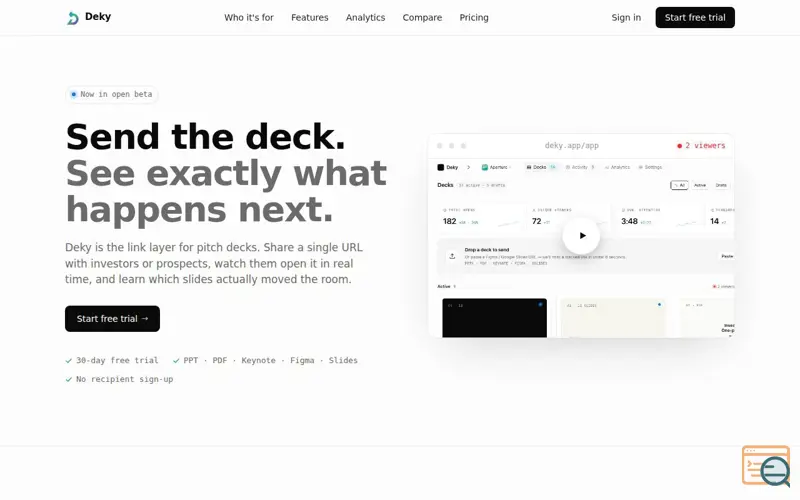 Screenshot of Deky