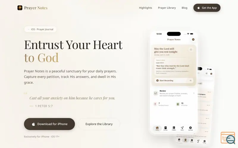 Screenshot of PrayerNotes: Peaceful Prayer Journal App