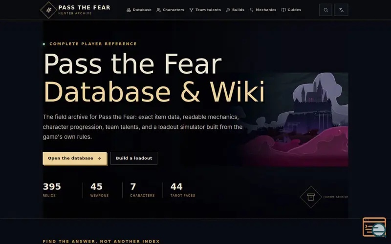 Screenshot of Pass the Fear Wiki