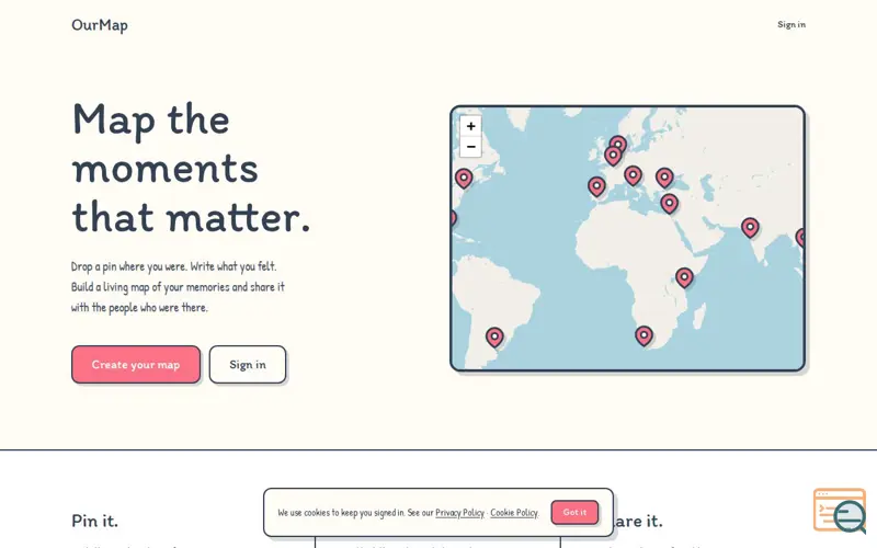 Screenshot of OurMap