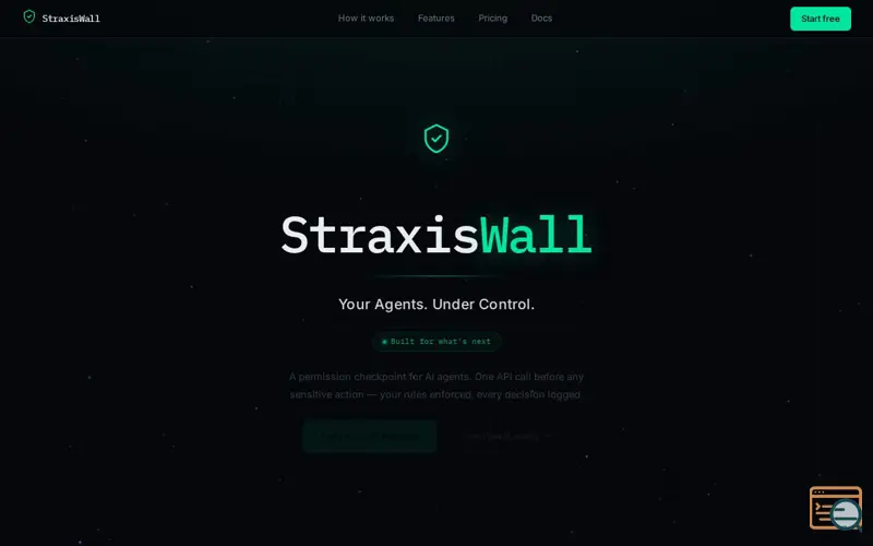 Screenshot of StraxisWall — Permission Checkpoint for AI Agents