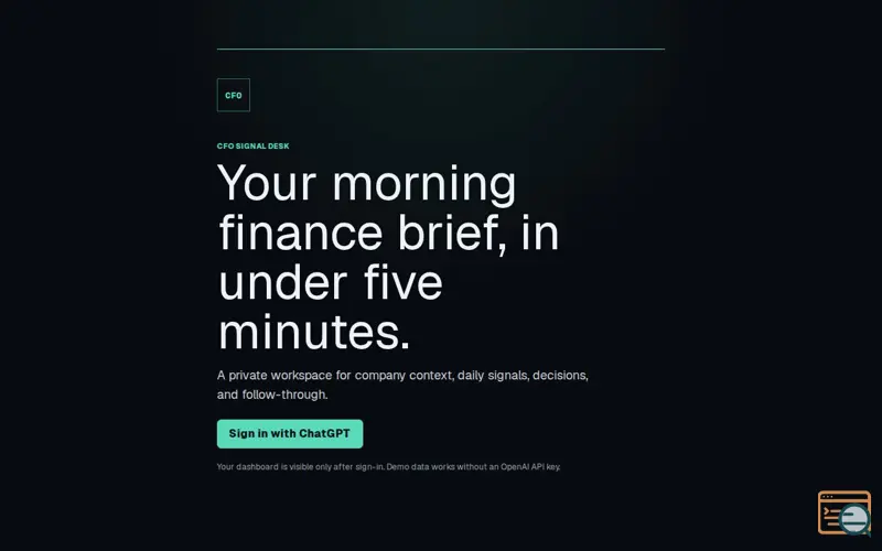 Screenshot of CFO Signal Desk