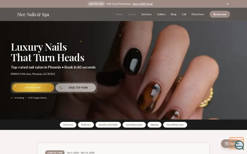 Screenshot of Nice Nails & Spa