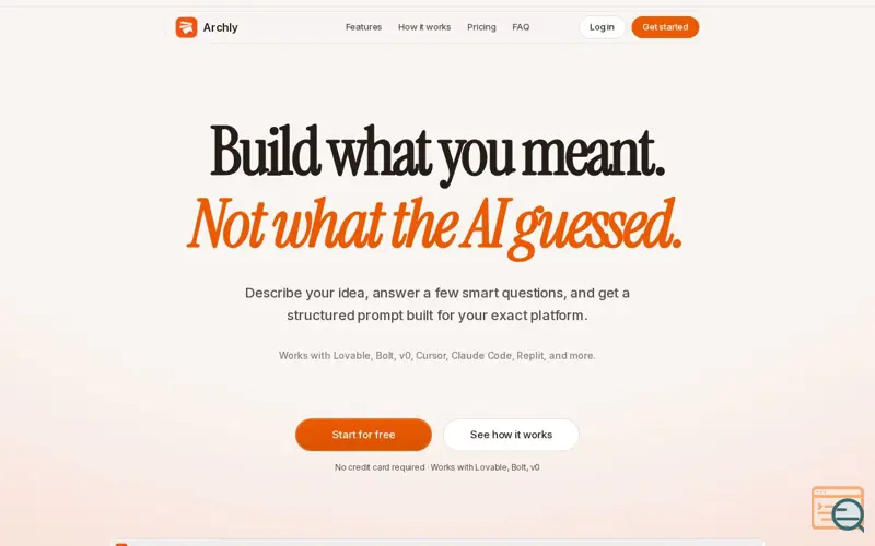Screenshot of Archly