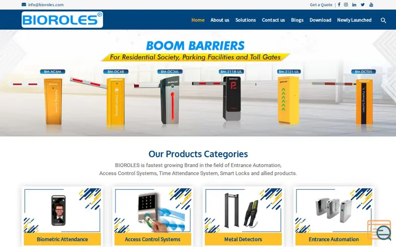 Screenshot of Boom Barrier  manufacturers