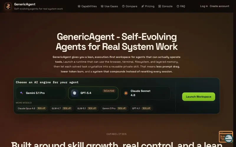 Screenshot of GenericAgent