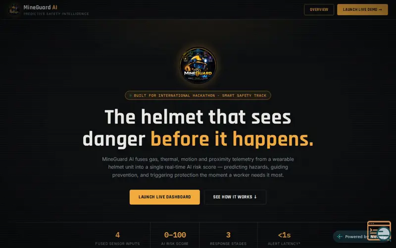Screenshot of MineGuard AI