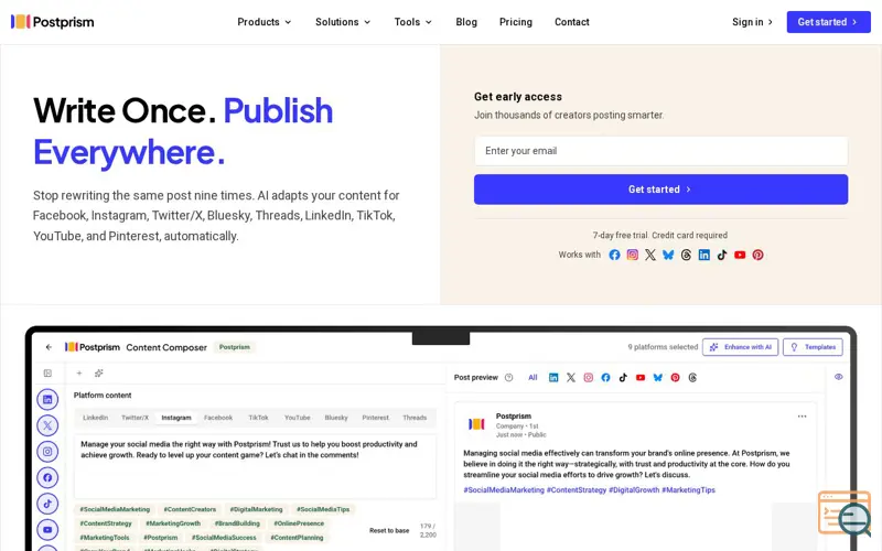 Screenshot of Postprism