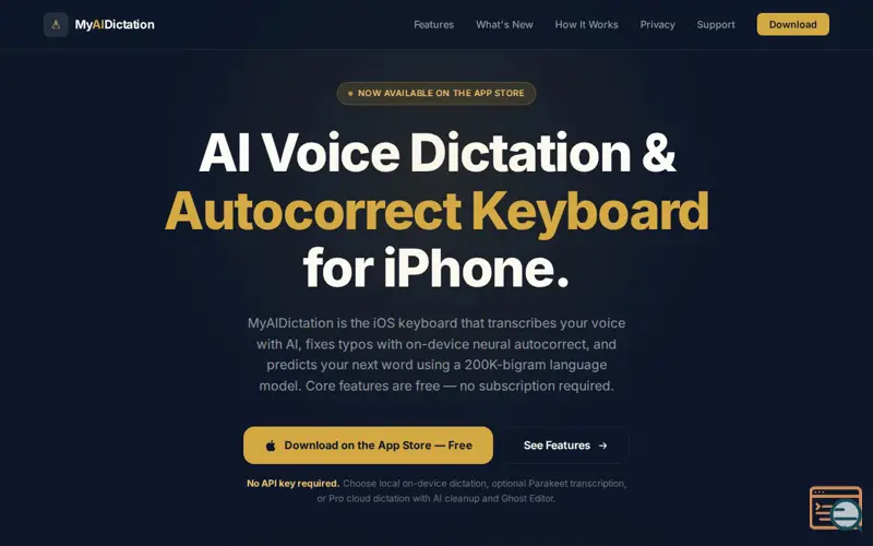 Screenshot of MyAIDictation