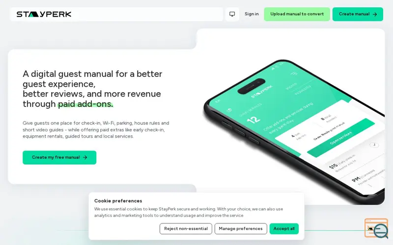 Screenshot of StayPerk