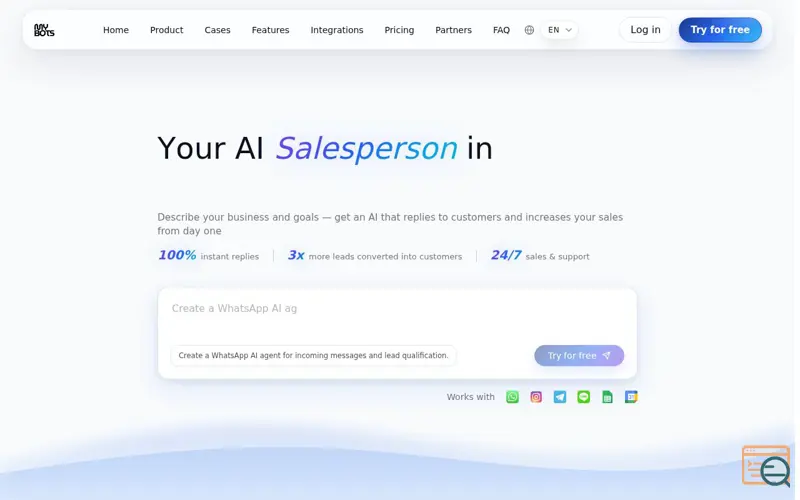 Screenshot of MyBots, a launch using Mail.ru Email