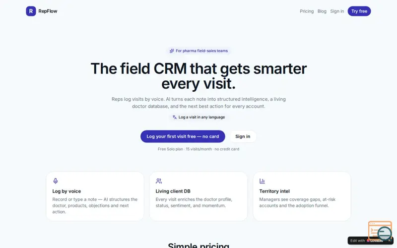 Screenshot of RepFlow