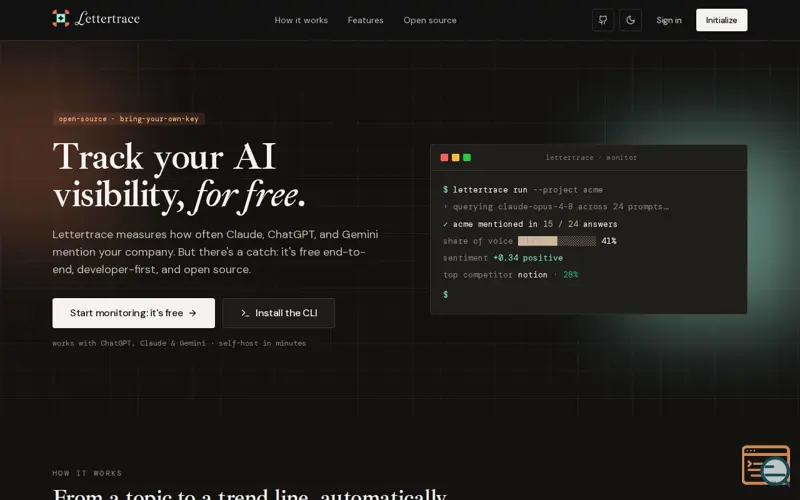 Screenshot of Lettertrace