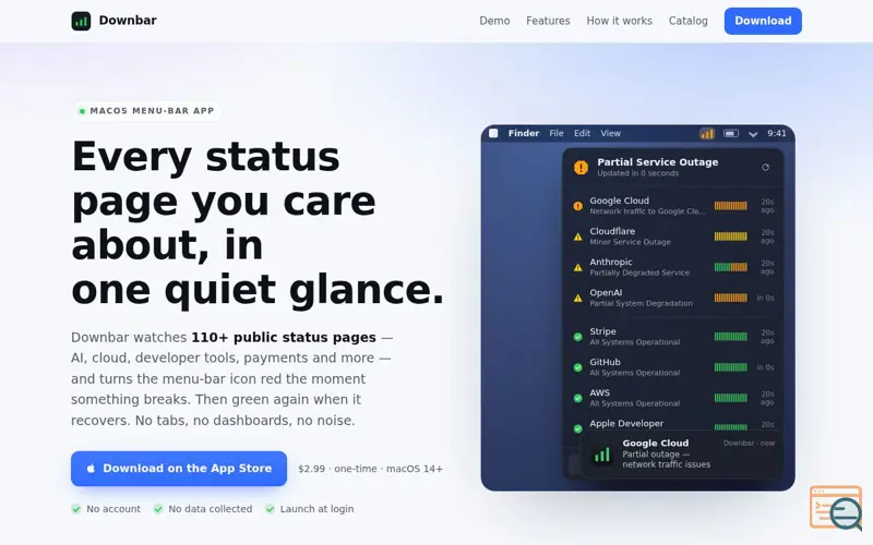 Screenshot of Downbar