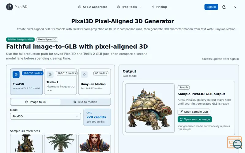 Screenshot of Pixal3D, a launch using Hugging Face Spaces