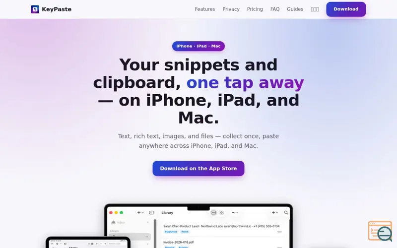 Screenshot of KeyPaste — Paste Keyboard & Clipboard Manager for iPhone, iPad, Mac