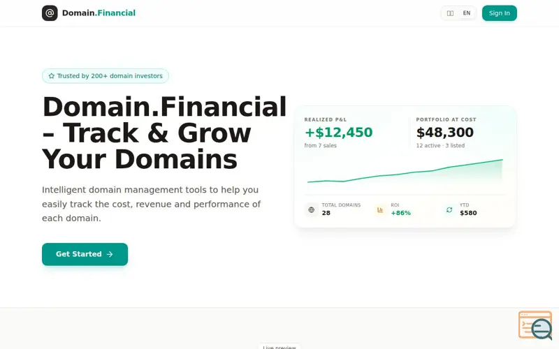 Screenshot of Domain.Financial