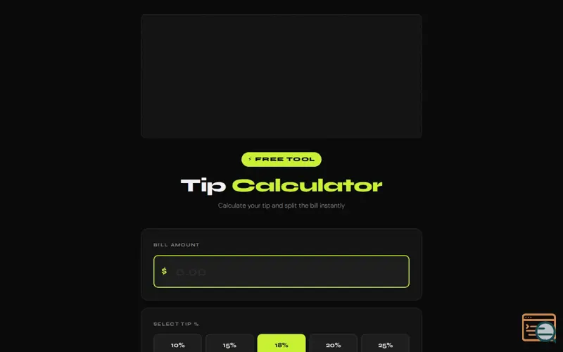 Screenshot of The fastest free tip calculator online	