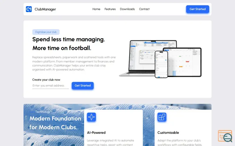 Screenshot of ClubManager