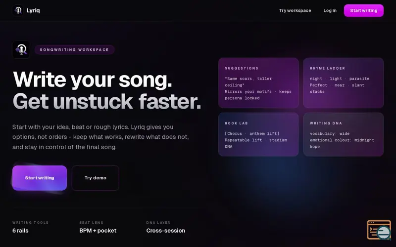 Screenshot of LyriQ