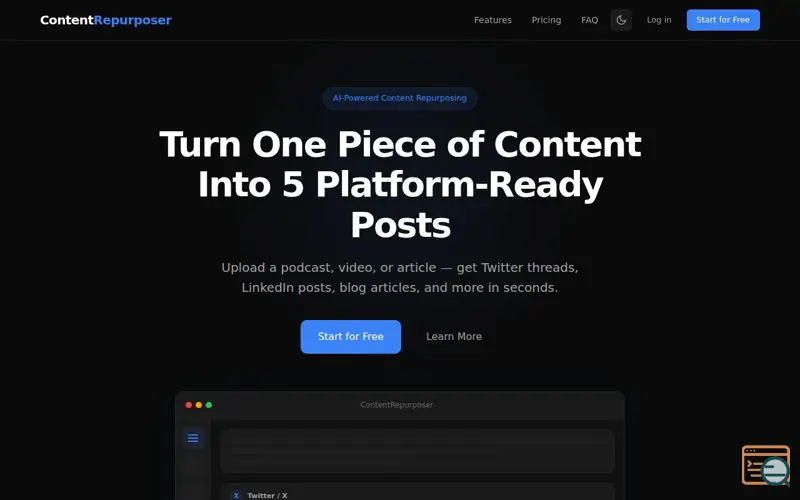 Screenshot of ContentRepurposer