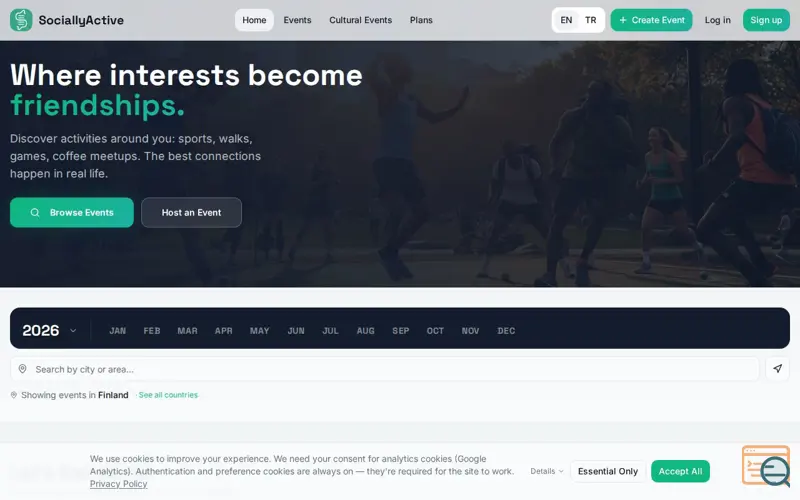 Screenshot of SociallyActive