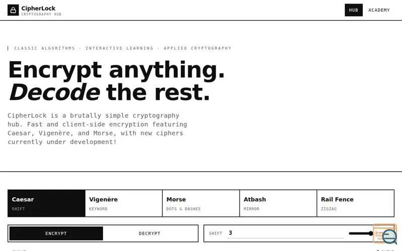 Screenshot of CipherLock