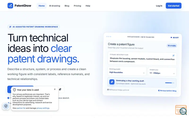 Screenshot of PatentDraw