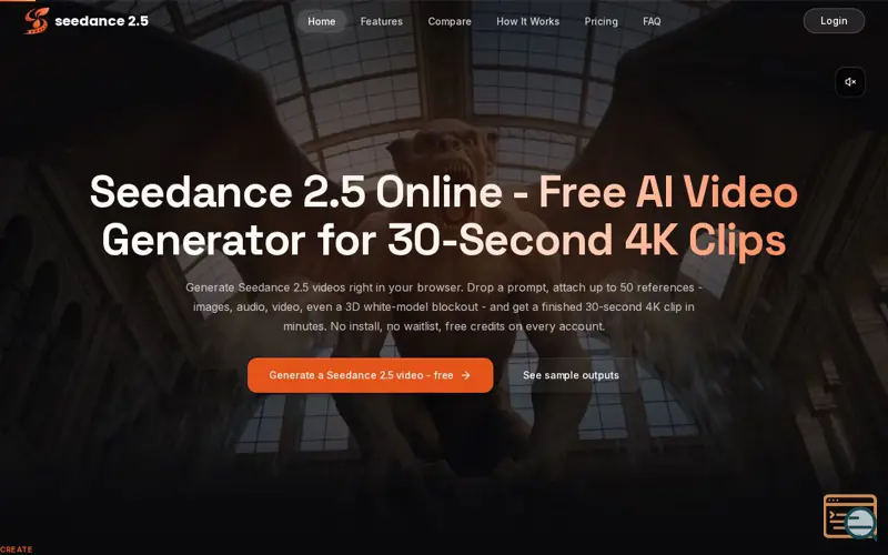 Screenshot of seedance 2.5