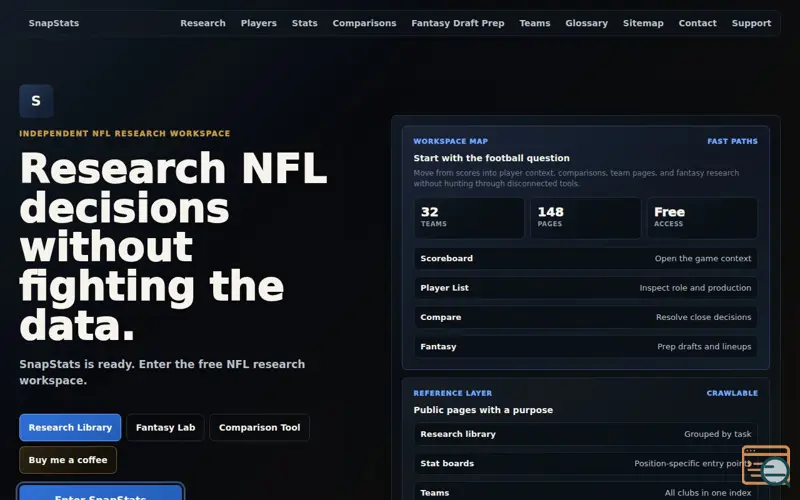 Screenshot of SnapStats