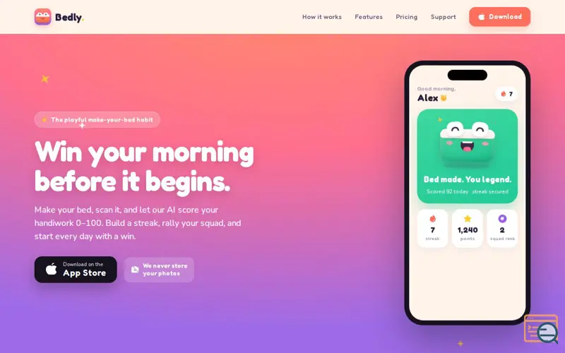 Screenshot of Bedly