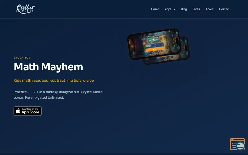 Screenshot of Math Mayhem