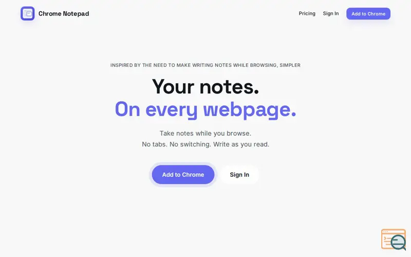 Screenshot of Chrome Notepad